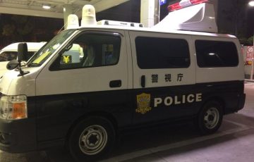G20で大阪に来た警視庁のパトカー2019-0629