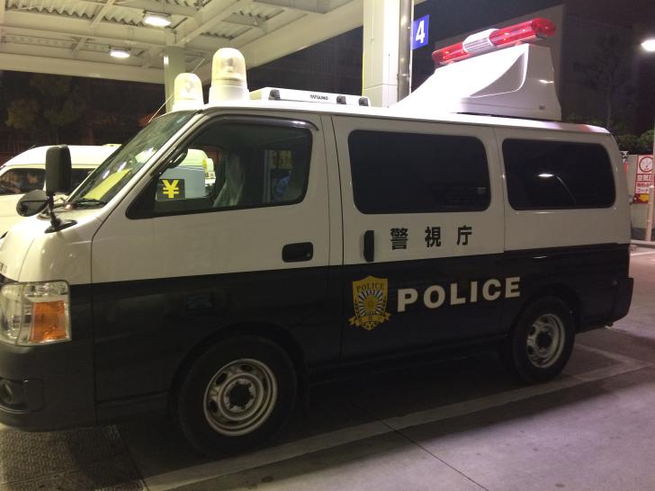 G20で大阪に来た警視庁のパトカー2019-0629